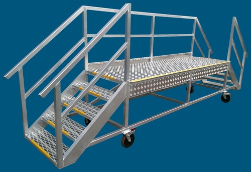 Aluminium Treadplate Platform, Stairs Each End