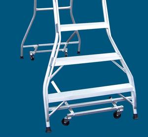Lever action castors (HD Castors)  for 6 to 11 step folding platform ladders